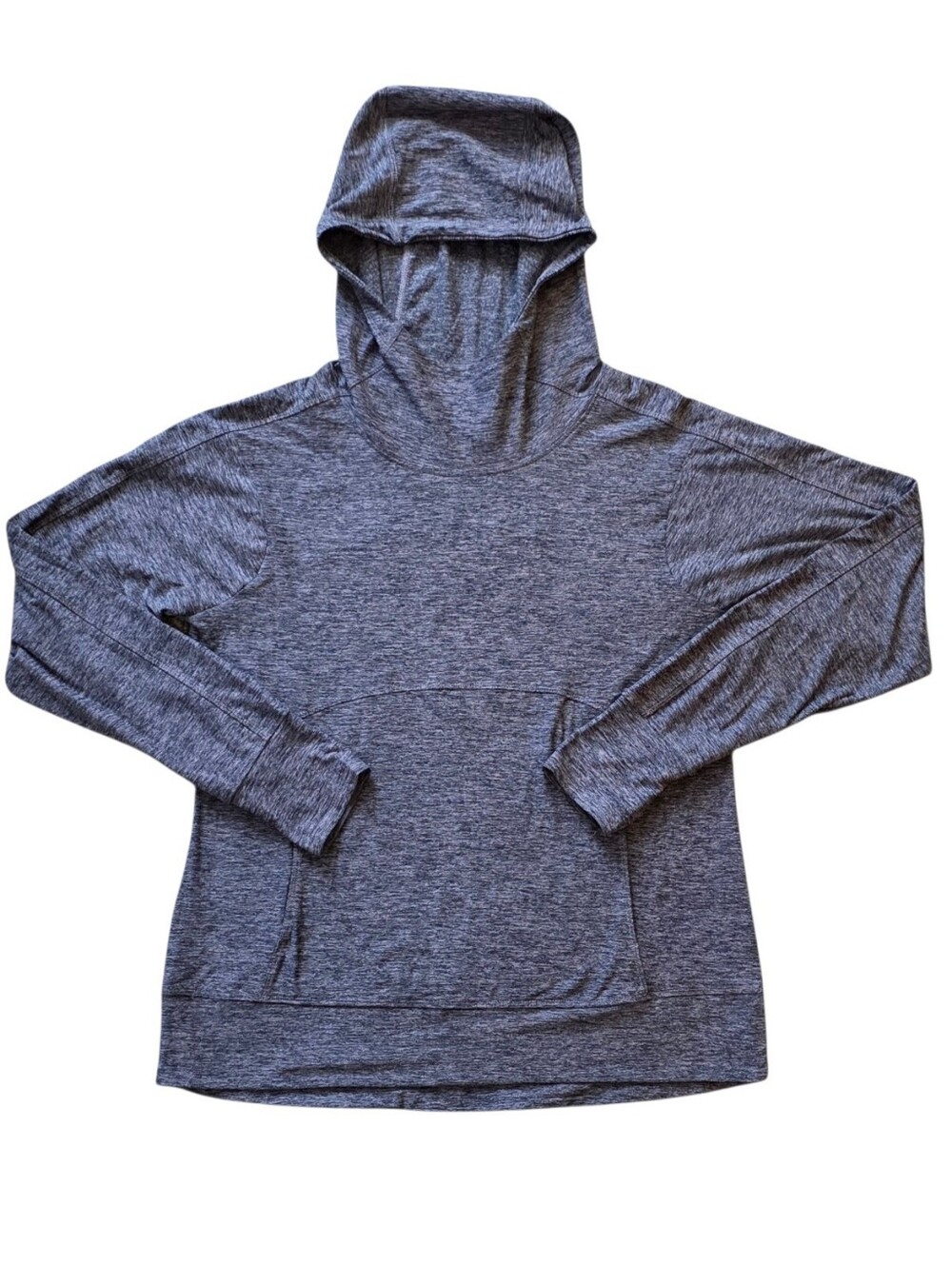 MTA Sport Medium Gray Purple Space Dye Pullover Workout Athletic Hoodie